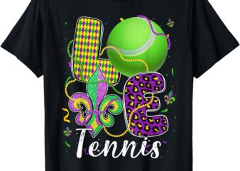 Love Tennis Ball Leopard Mardi Gras Fat Tuesday Parade Boys T-Shirt