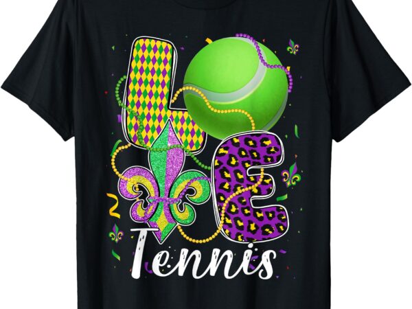 Love tennis ball leopard mardi gras fat tuesday parade boys t-shirt