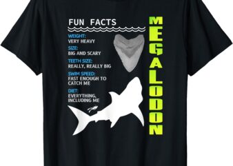 MEGALODON Fun Facts Design T-Shirt