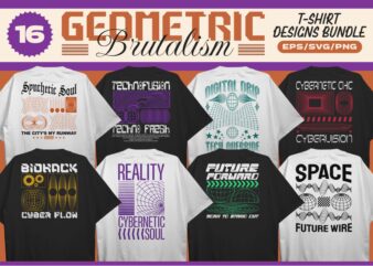 GEOMATRIC BRUTALISM T-SHIRT DESIGNS BUNDLE