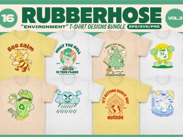 Rubberhose environment t-shirt designs bundle vol. 4