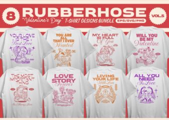 RUBBERHOSE VALENTINE’S DAY T-SHIRT DESIGNS BUNDLE VOL. 5