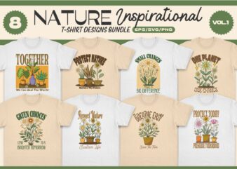 NATURE INSPIRATIONAL T-SHIRT DESIGNS BUNDLE VOL. 1