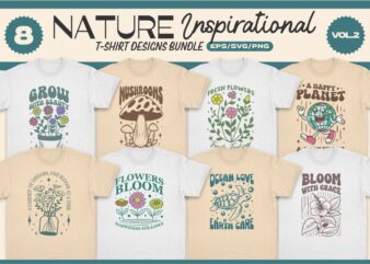 NATURE INSPIRATIONAL T-SHIRT DESIGNS BUNDLE VOL. 2