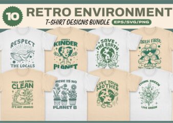 RETRO ENVIRONMENT T-SHIRT DESIGNS BUNDLE