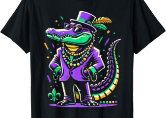 Mardi Gras Alligator Boys Men Mardi Gras T-Shirt