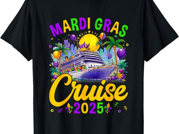 Mardi gras carnival cruise 2025 family cruising mask t-shirt