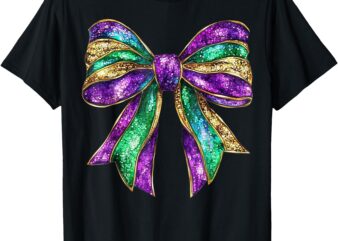 Mardi Gras Coquette Bow Fat Tuesday New Orleans Women Kids T-Shirt