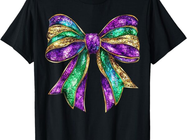 Mardi gras coquette bow fat tuesday new orleans women kids t-shirt