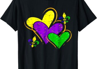 Mardi Gras Hearts Cute Outfit Women Girls Kids Toddler T-Shirt