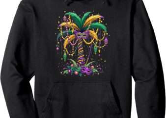 Mardi Gras Palm Tree Hawaiian Tropical Party Men Women Kids Pullover Hoodie