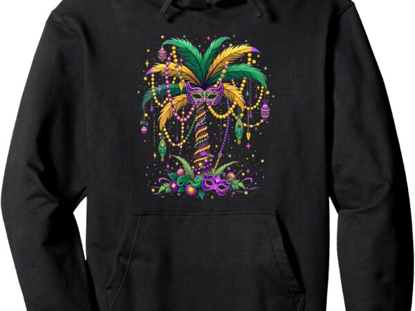 Mardi gras palm tree hawaiian tropical party men women kids pullover hoodie t shirt designs for sale