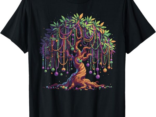 Mardi gras tree beads fat tuesday carnival men women kids t-shirt