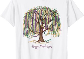 Mardi Gras Tree Beads New Orleans 2025 Festival Bead Tree T-Shirt