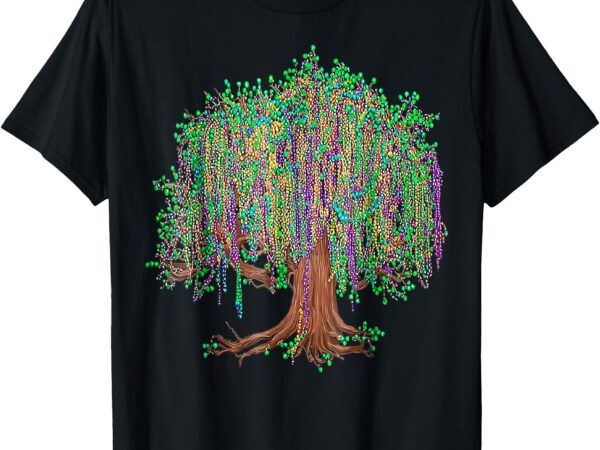 Mardi gras tree beads new orleans 2025 watercolor festival t-shirt