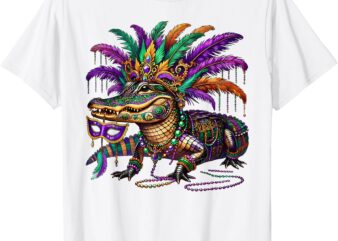 Mardigator Alligator Carnival Costume Men Women Mardi Gras T-Shirt