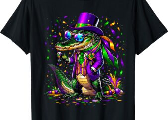 Mardigator Mardi Gras Alligator Costume Men Women Mardi Gras T-Shirt