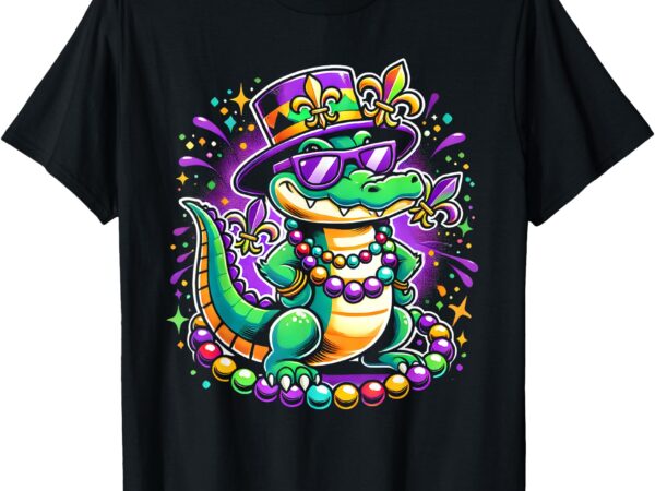 Mardigator mardi gras alligator men women mardi gras men t-shirt