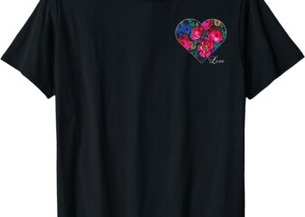 Masani Scarf Floral Heart Love Native American Women T-Shirt