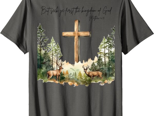 Mens christian matthew 6_33 but seek ye first short sleeve t-shirt