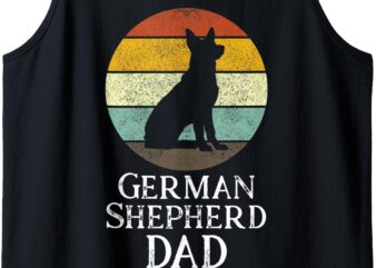 Mens German Shepherd Dad Gifts Vintage Retro Dog Fathers Day Gift Tank Top