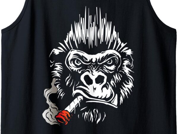 Mens men manhood chef big boss gorilla with cigarette cool gift tank top t shirt designs for sale