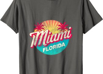 Miami Florida Retro Vintage Weathered Throwback T-Shirt