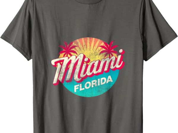 Miami florida retro vintage weathered throwback t-shirt