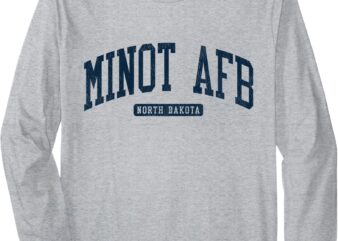 Minot AFB North Dakota ND College University Style Blue Long Sleeve T-Shirt