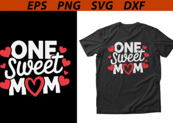 Mom Valentines Day Print T-shirt Design