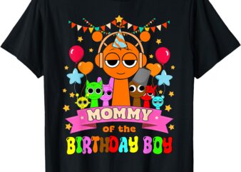 Mommy Of The Birthday Boy Tee Sprunki Party Bday Theme T-Shirt