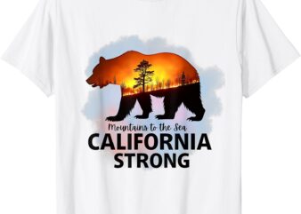 Mountains to Sea California Strong Bear T-Shirt