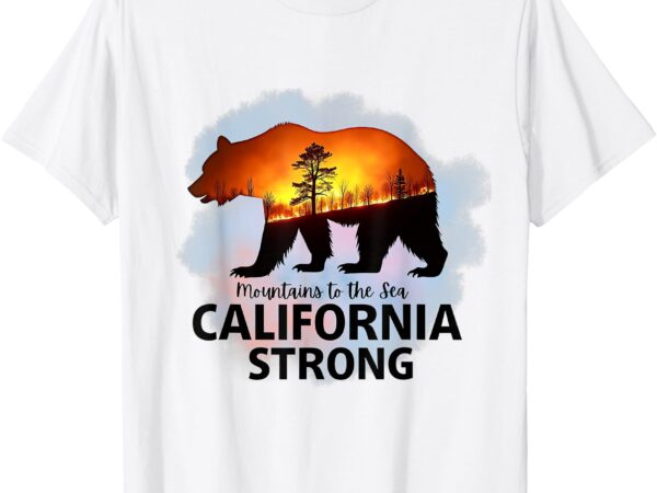 Mountains to sea california strong bear t-shirt