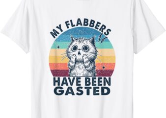 My Flabbers Have Been Gasted Distressed Retro Funny Cat T-Shirt