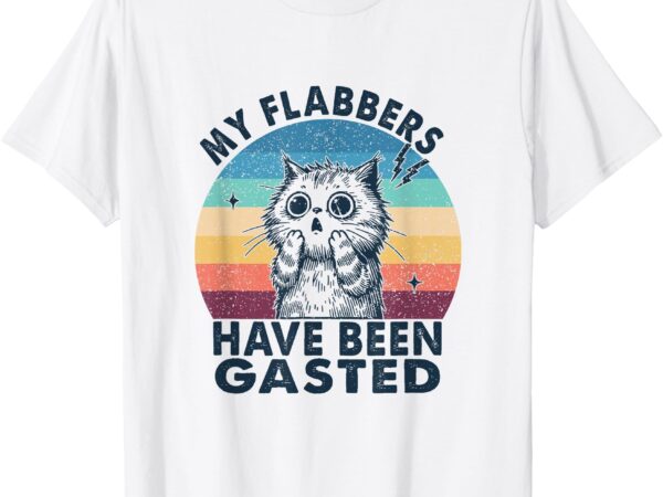 My flabbers have been gasted distressed retro funny cat t-shirt