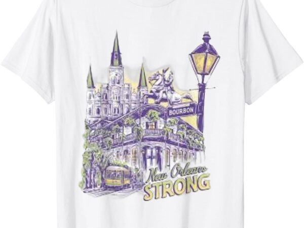 Nola strong 2025 red tee new orleans support men women t-shirt