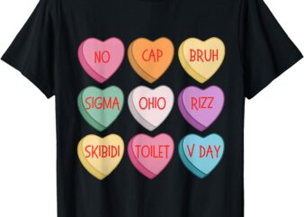 No Cap Bruh Sigma Ohio Rizz Skibidi Valentines Day Slang T-Shirt