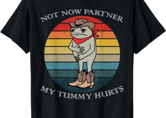 Not Now Partner My Tummy Hurts Vintage T-Shirt