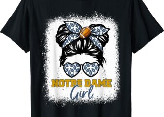 Notre Dame Design Messy Bun Women Girl Kid Men T-Shirt