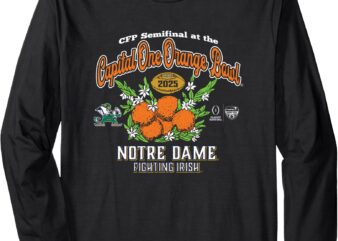 Notre Dame Fighting Irish CFP Orange Bowl 2024-25 Black Long Sleeve T-Shirt