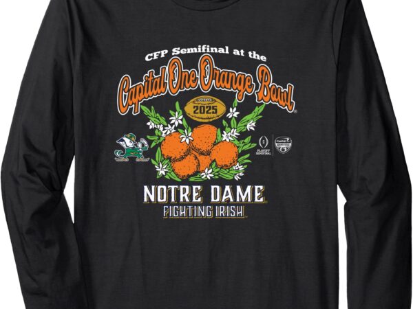 Notre dame fighting irish cfp orange bowl 2024-25 black long sleeve t-shirt