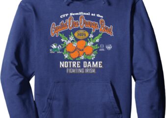 Notre Dame Fighting Irish CFP Orange Bowl 2024-25 Navy Pullover Hoodie T shirt vector artwork