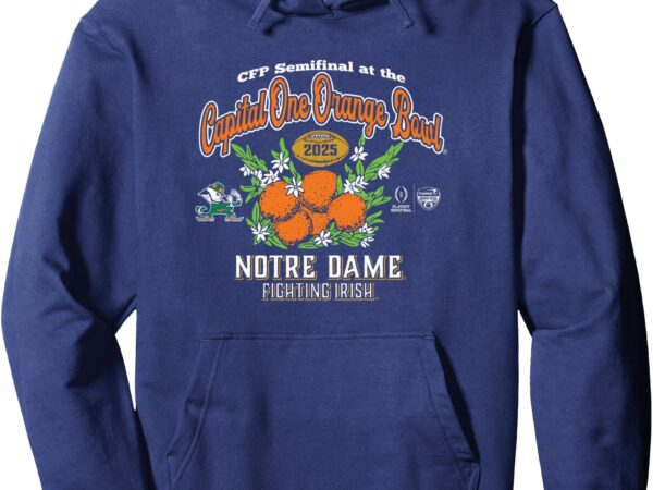 Notre dame fighting irish cfp orange bowl 2024-25 navy pullover hoodie T shirt vector artwork