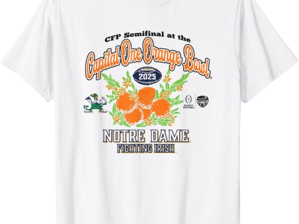 Notre dame fighting irish cfp orange bowl 2024-25 white t-shirt