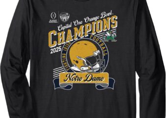 Notre Dame Fighting Irish CFP Orange Bowl Champs 2025 Black Long Sleeve T-Shirt