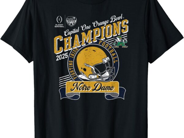 Notre dame fighting irish cfp orange bowl champs 2025 black t-shirt