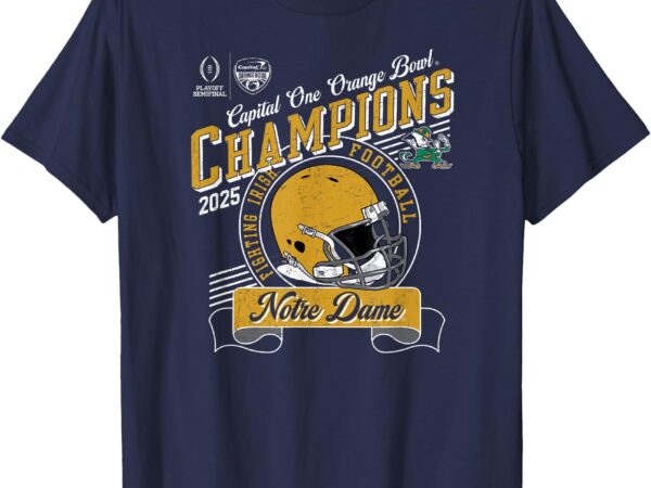 Notre dame fighting irish cfp orange bowl champs 2025 navy t-shirt