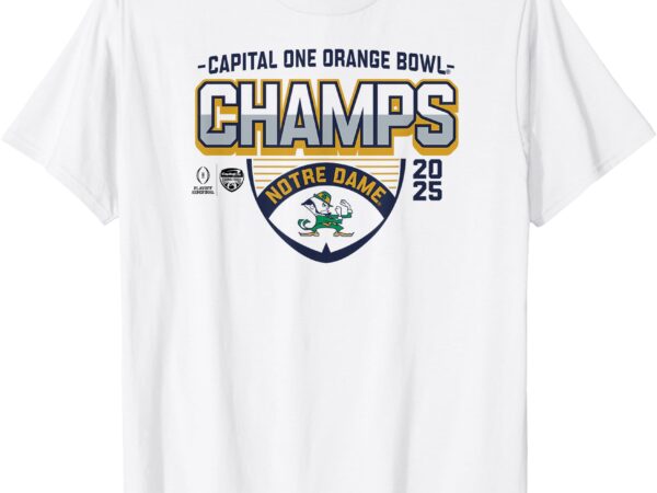 Notre dame fighting irish orange bowl champs 2025 cfp white t-shirt