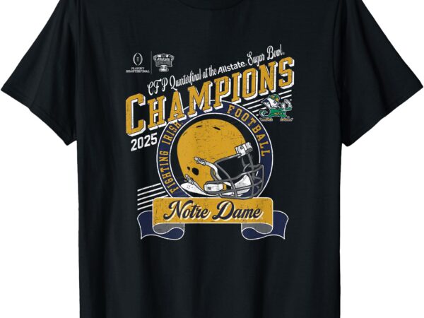 Notre dame fighting irish sugar bowl champs 2025 black t-shirt