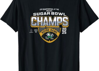 Notre Dame Fighting Irish Sugar Bowl Champs 2025 Icon Black T-Shirt